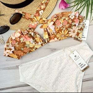 Billabong X Salty Blonde underwire bandeau bikini top & High Maui bikini bottom